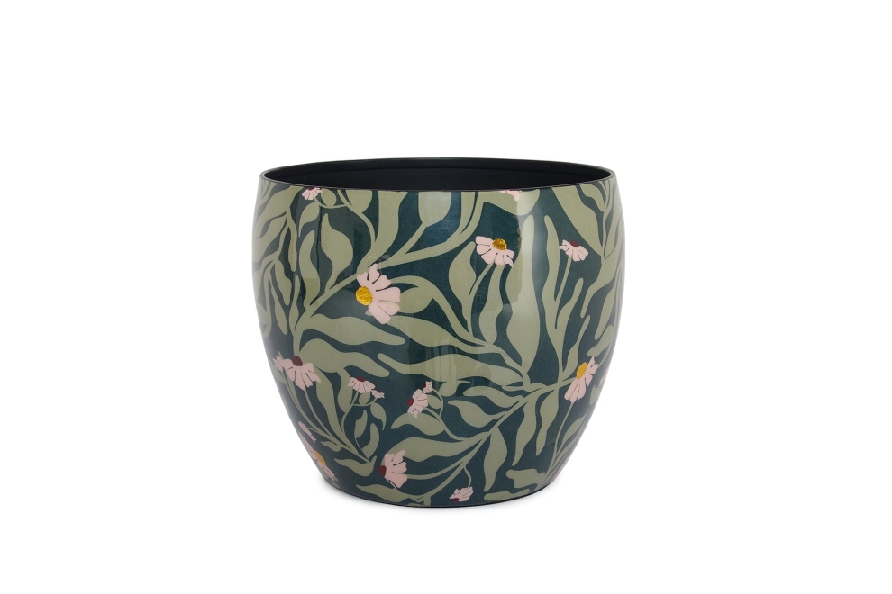 FC Daisies Enamel Plant Pot
