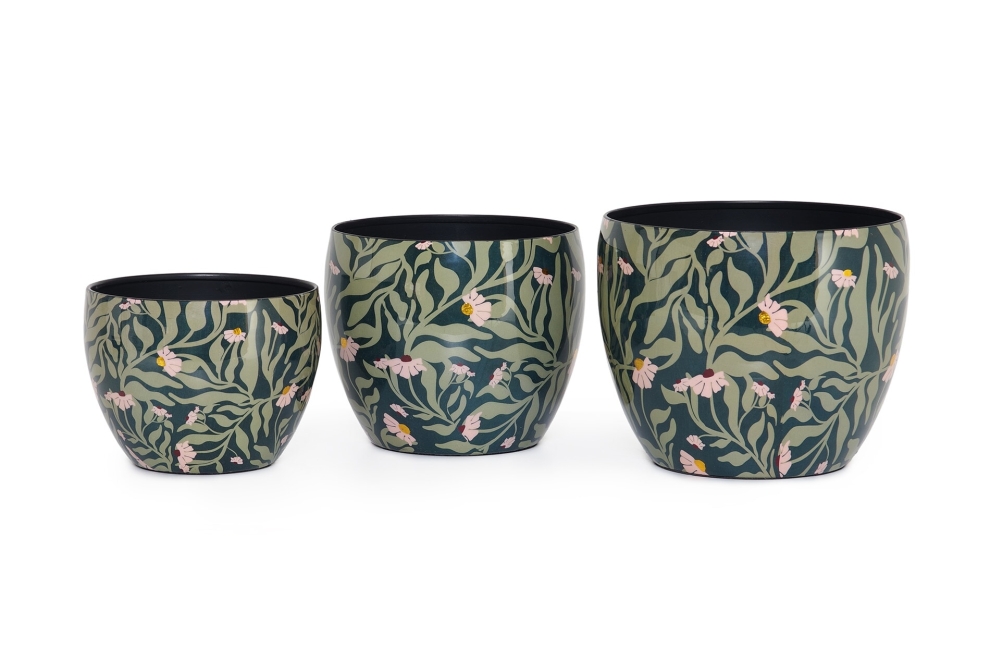 FC Daisies Enamel Plant Pot