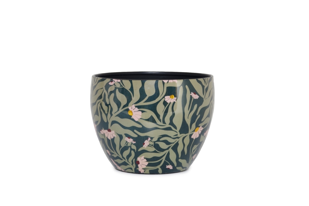 FC Daisies Enamel Plant Pot