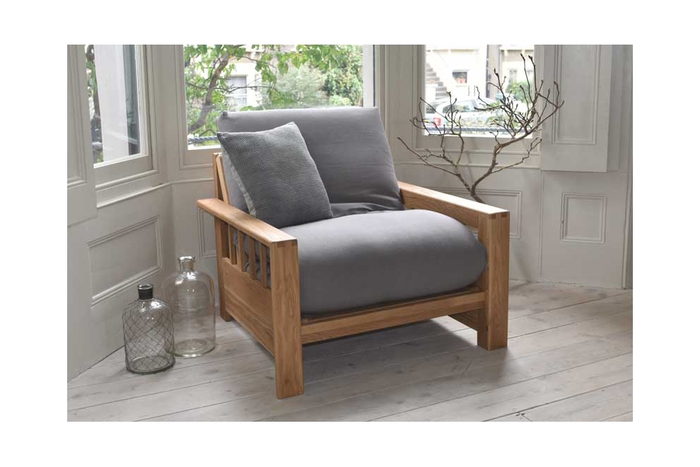 Vienna - Single Seater Solid Oak Sofa Bed - Living Room