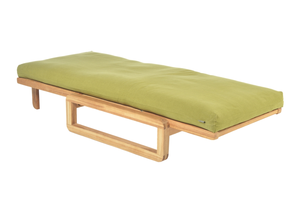 Loop - Single Seater Solid Oak Sofa Bed - Unfolded