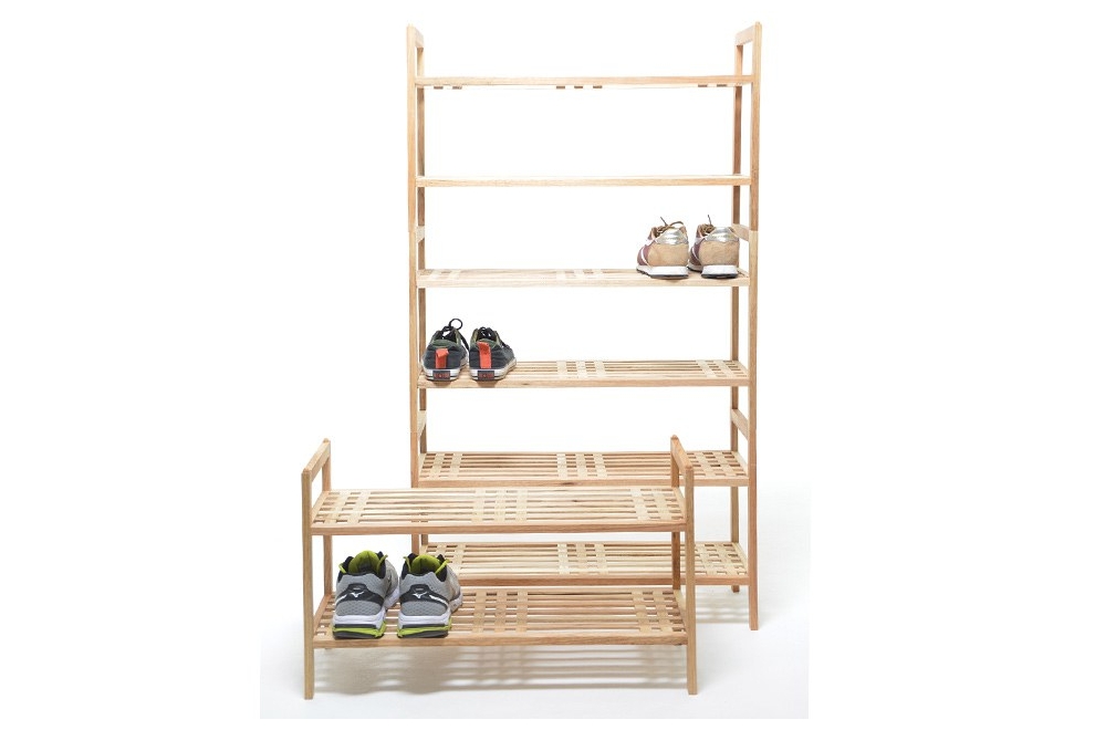 FC Walnut Stacking Shoe Rack Tall