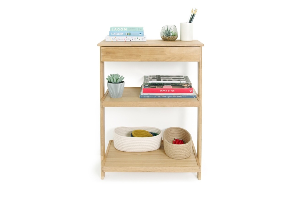 Laya Leaning Shelves With Drawer