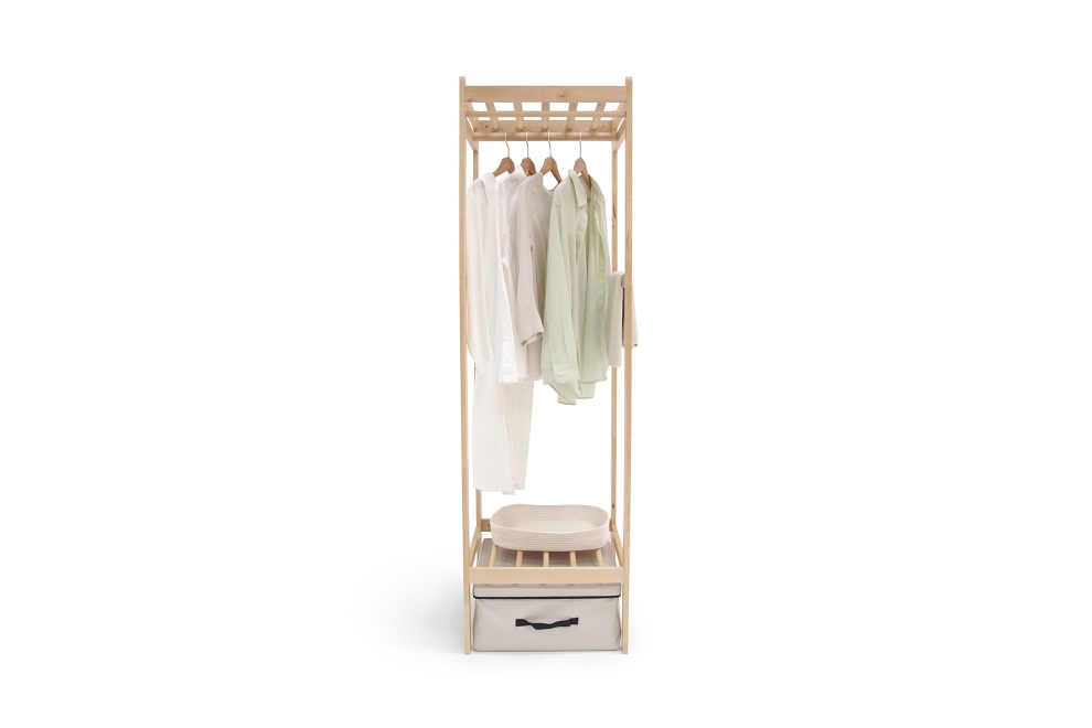 Birch Drape Wardrobe Narrow
