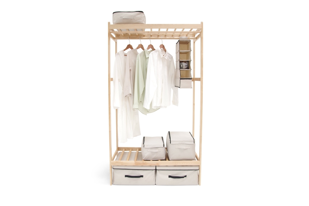 Birch Drape Wardrobe Wide