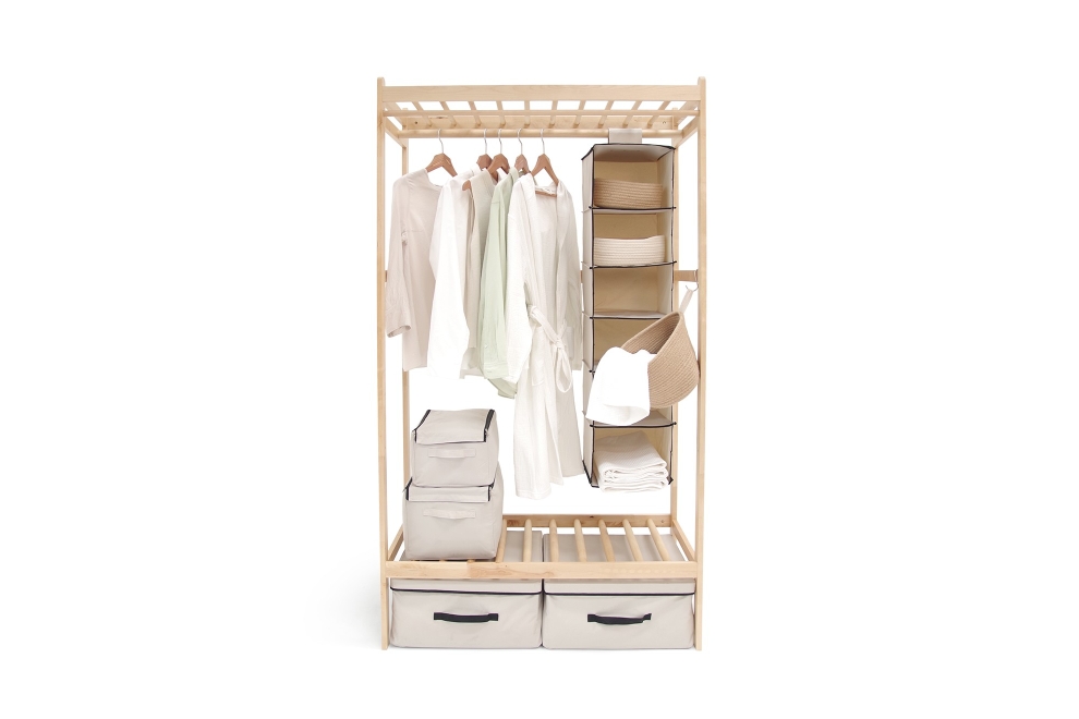 Birch Drape Wardrobe Wide
