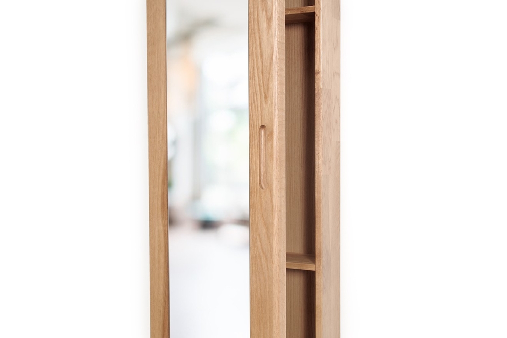 FC Oak Tall Mirror Cabinet