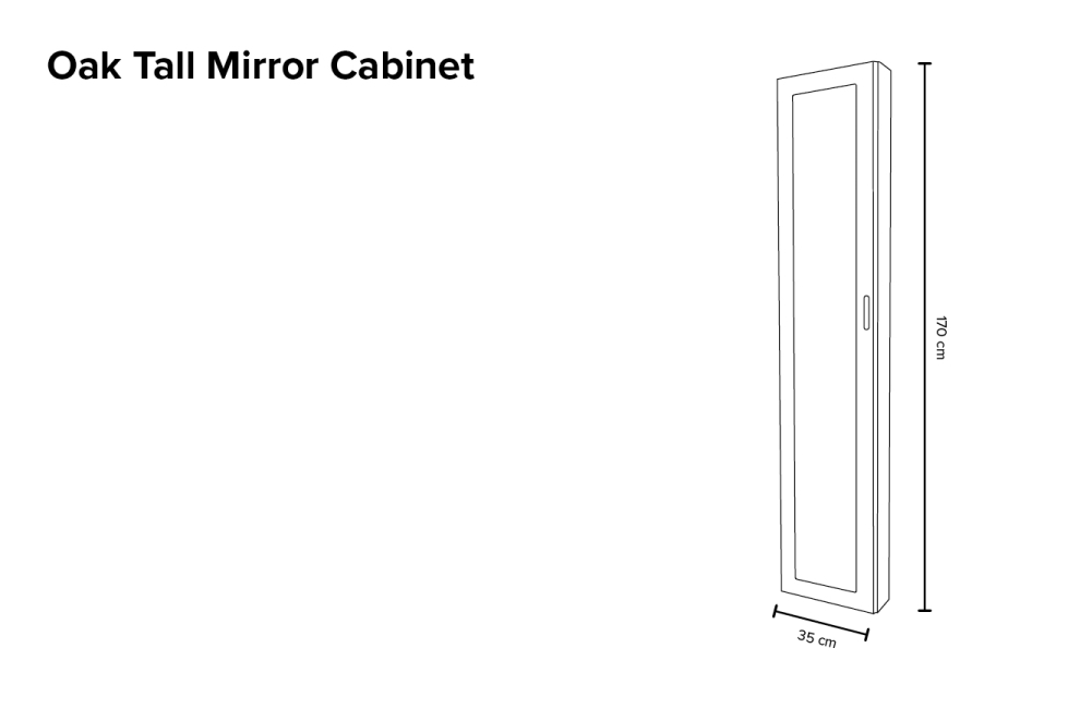 Oak Tall Mirror Cabinet
