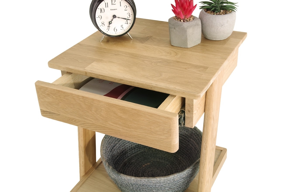 FC Oak Laya Low Bedside Table