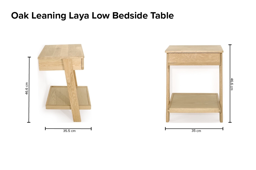 FC Oak Laya Low Bedside Table