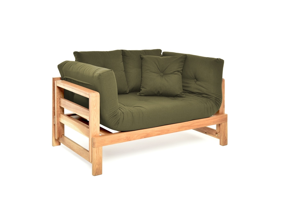 Oak Snuggler  Sofa Bed - Angled view
