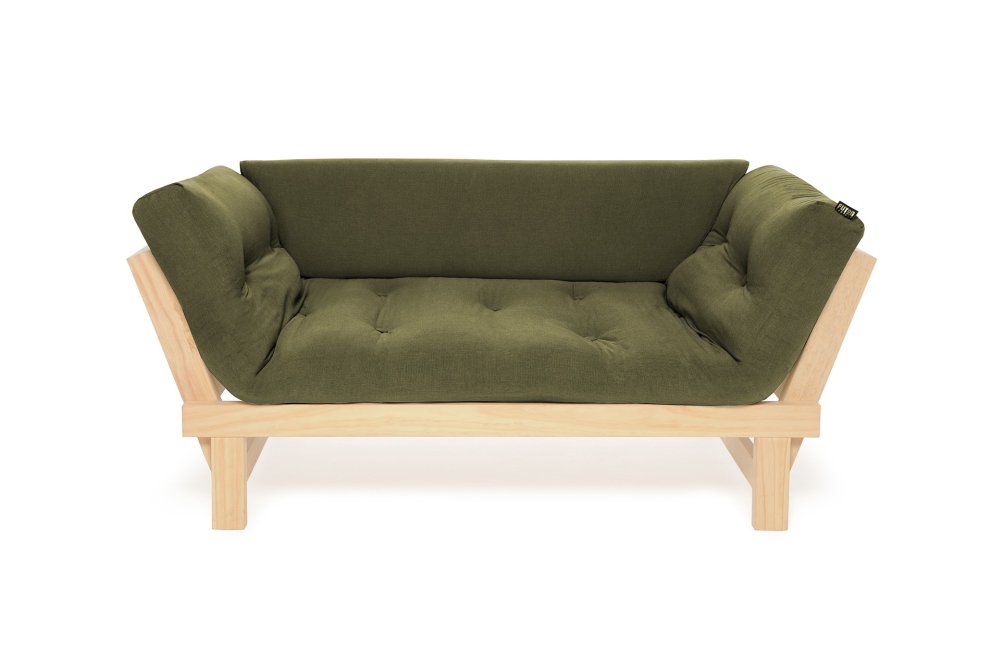 Pine Switch Sofa Bed - Handloom Olive Green