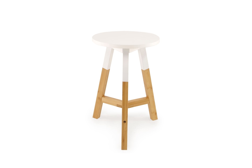 Bamboo & MDF Stool (White)