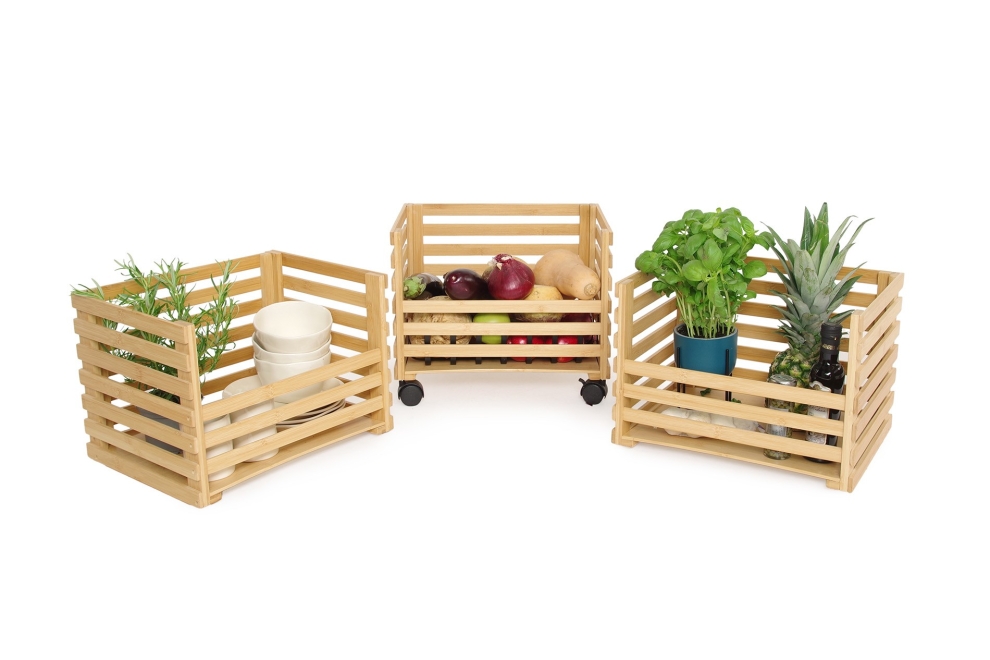 FC Hugo Stacking Bamboo Rolling Storage